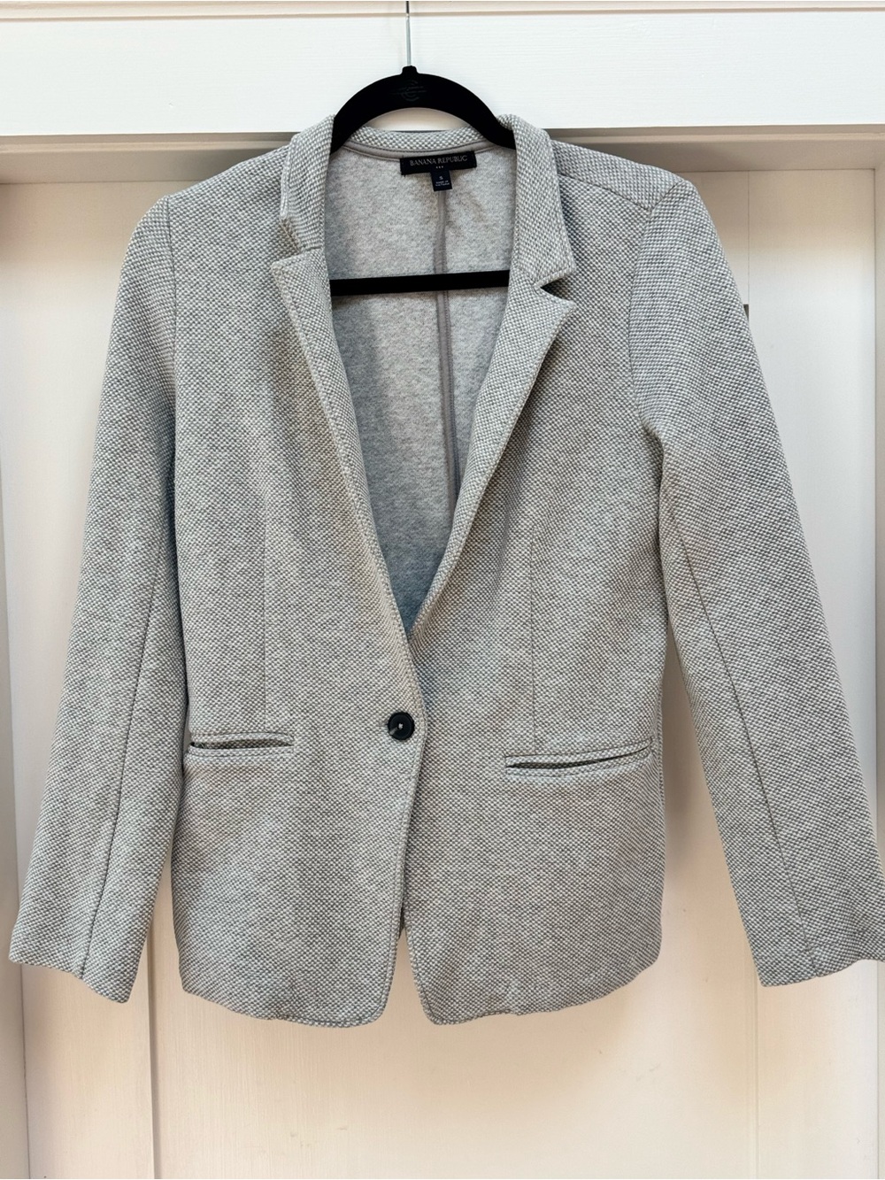 Banana Republic Light Gray Textured Ponte Blazer - Women's Size Small